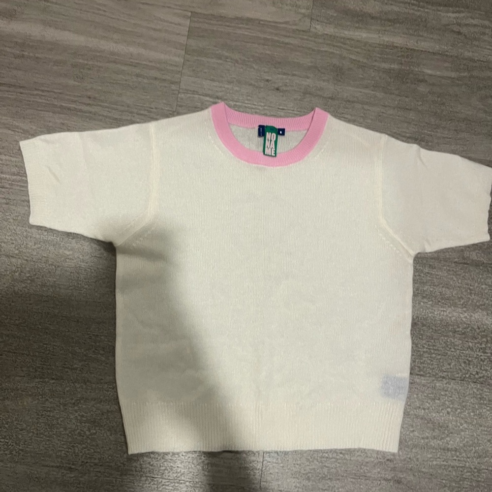 NWOT NoName Phoebe Short Sleeve Cashmere Top Sweater S